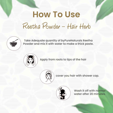 byPureNaturals 100% Organic Reetha Powder- 125 Gm
