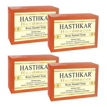 Hasthkar Handmade Glycerine Rose Sandal Soap - 125gm - BuyPureNaturals