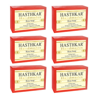 Hasthkar Handmade Glycerine Rose Soap - 125gm - BuyPureNaturals