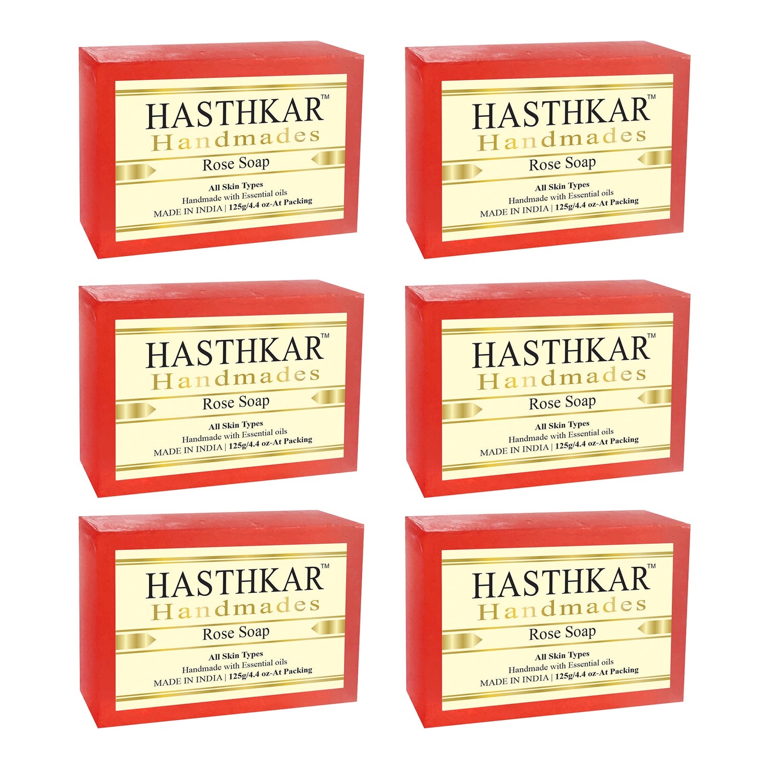 Hasthkar handmades rose bath soap men and women pack of 6