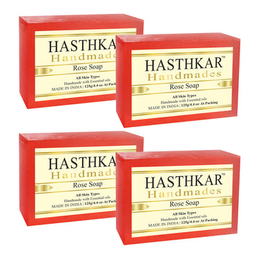 Hasthkar Handmade Glycerine Rose Soap - 125gm - BuyPureNaturals