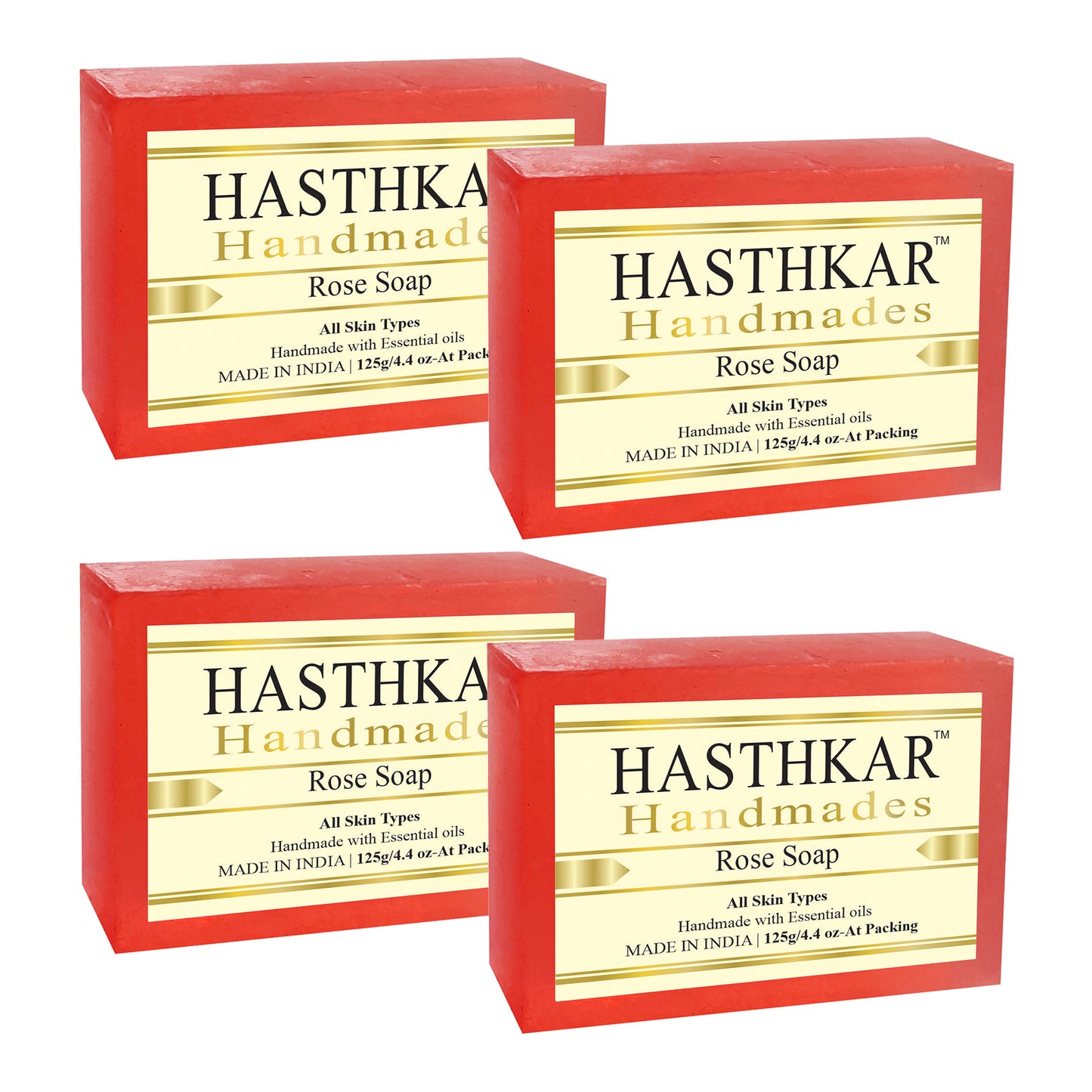Hasthkar handmades rose bath soap men and women pack of 4