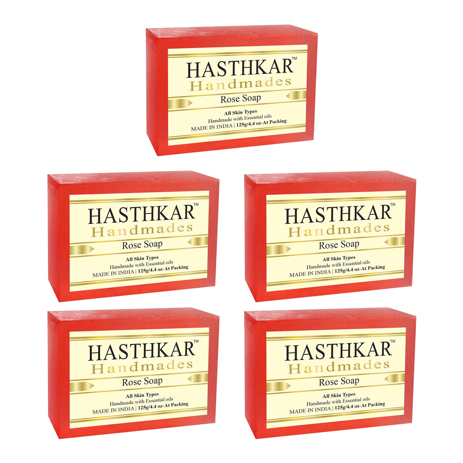 Hasthkar handmades rose bath soap men and women pack of 5