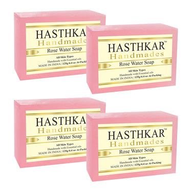 Hasthkar Handmade Glycerine Rose Water Soap- 125gm - BuyPureNaturals