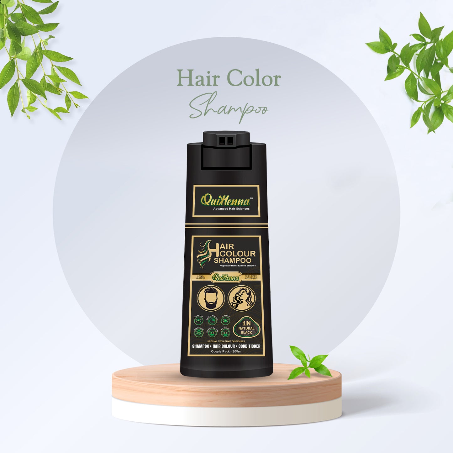 QuikHenna Ammonia Free Hair Colour Shampoo For Men and Women-2