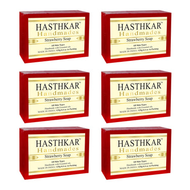Hasthkar Handmade Glycerine Strawberry Soap- 125gm - BuyPureNaturals