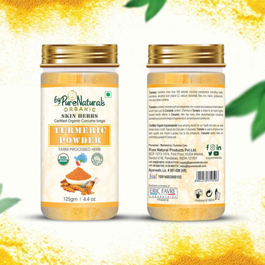 byPureNaturals 100% Organic Turmeric Powder (Daru Haridra)- 125 Gm