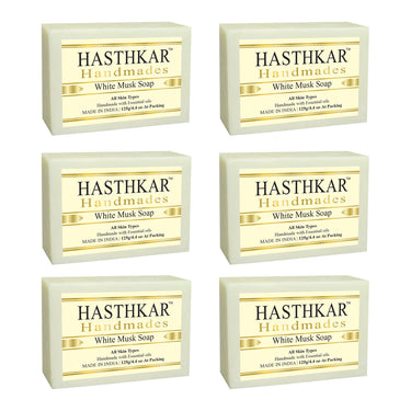 Hasthkar Handmade Glycerine White Musk Soap- 125gm - BuyPureNaturals