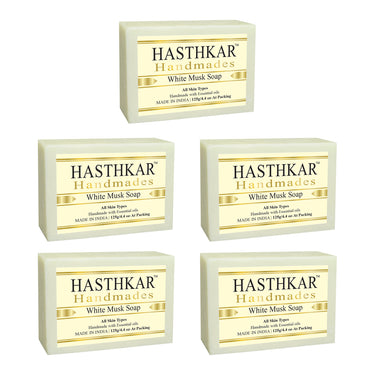 Hasthkar Handmade Glycerine White Musk Soap- 125gm - BuyPureNaturals
